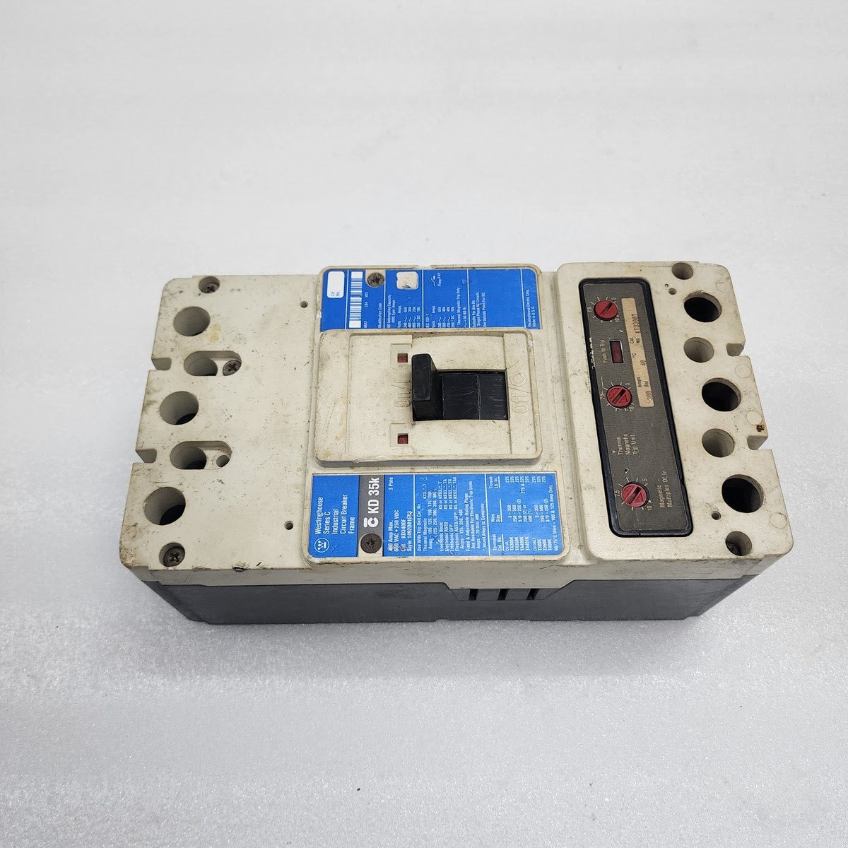 WESTINGHOUSE KD3400F CIRCUIT BREAKER 400A 600VAC/250VDC 1492D81G03