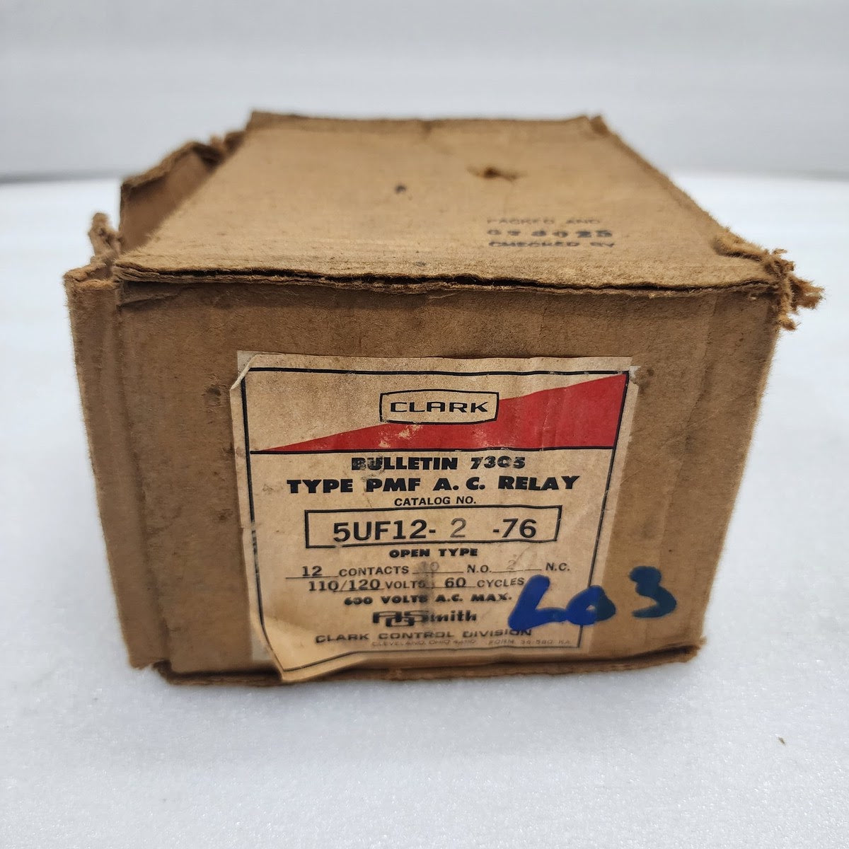 CLARK CONTROL DIVISION 5UF12-2-76 PMF A.C. RELAY BULLETIN 7305 10A 110-120V