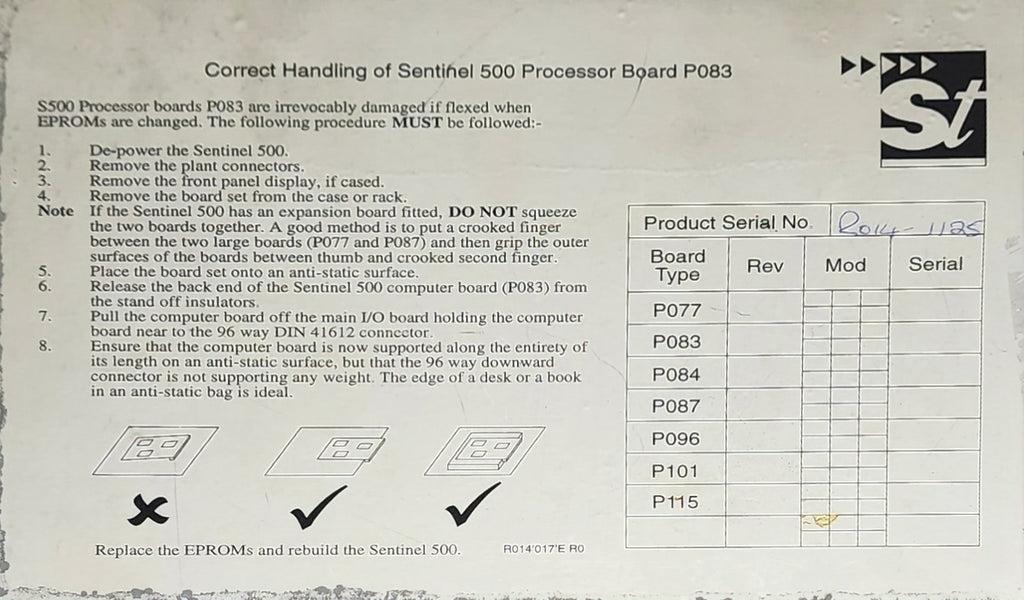 SPECTRA-TEK SENTINEL 500 PROCESSOR BOARD P083 FLOW COMPUTER