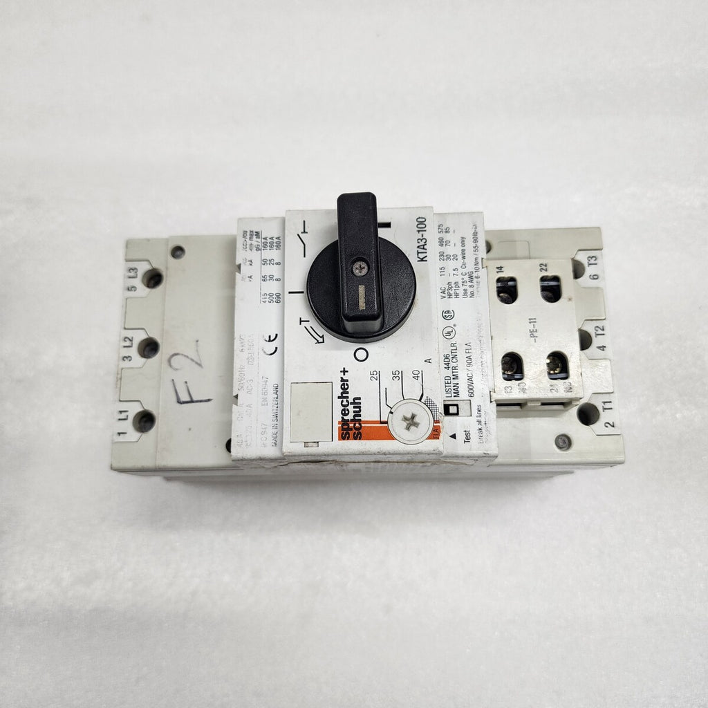 SPRECHER + SCHUH KTA3-100-40A MOTOR CIRCUIT CONTROLLER 25-40A KTA310040A