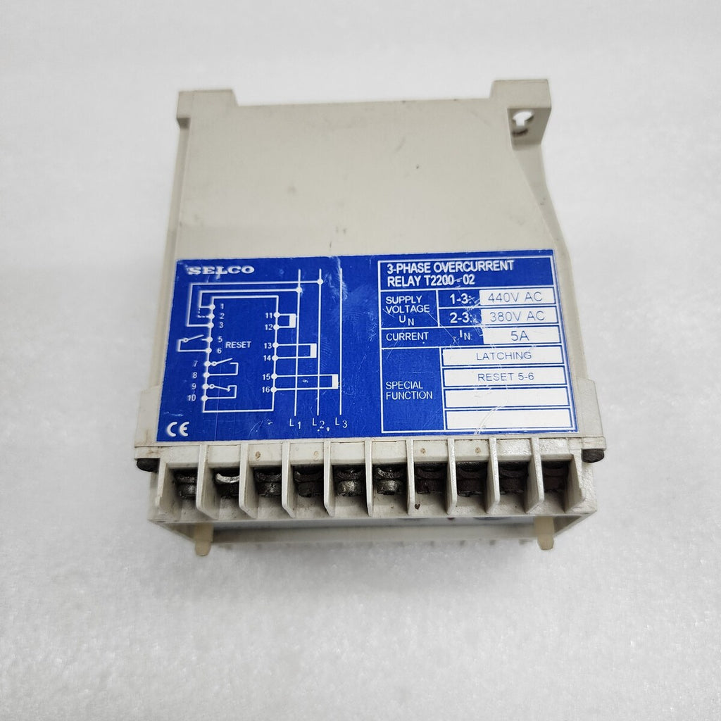 SELCO T2200-02 3-PHASE OVERCURRENT RELAY | 5A | 380 / 440V AC
