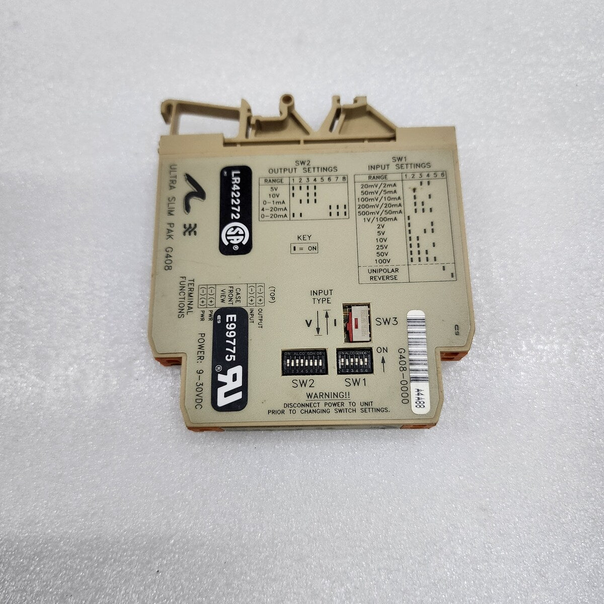 WEIDMULLER ULTRA SLIM PAK G408 DC-INPUT FIELD CONFIGURABLE ISOLATOR G408-0000