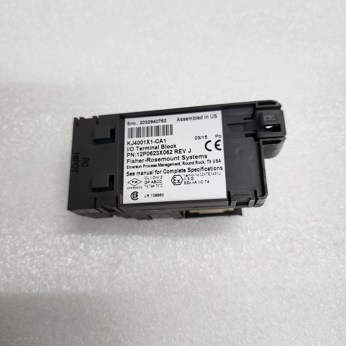 EMERSON FISHER ROSEMOUNT KJ4001X1-CA1 I/O TERMINAL BLOCK 12P0623X062 REV J