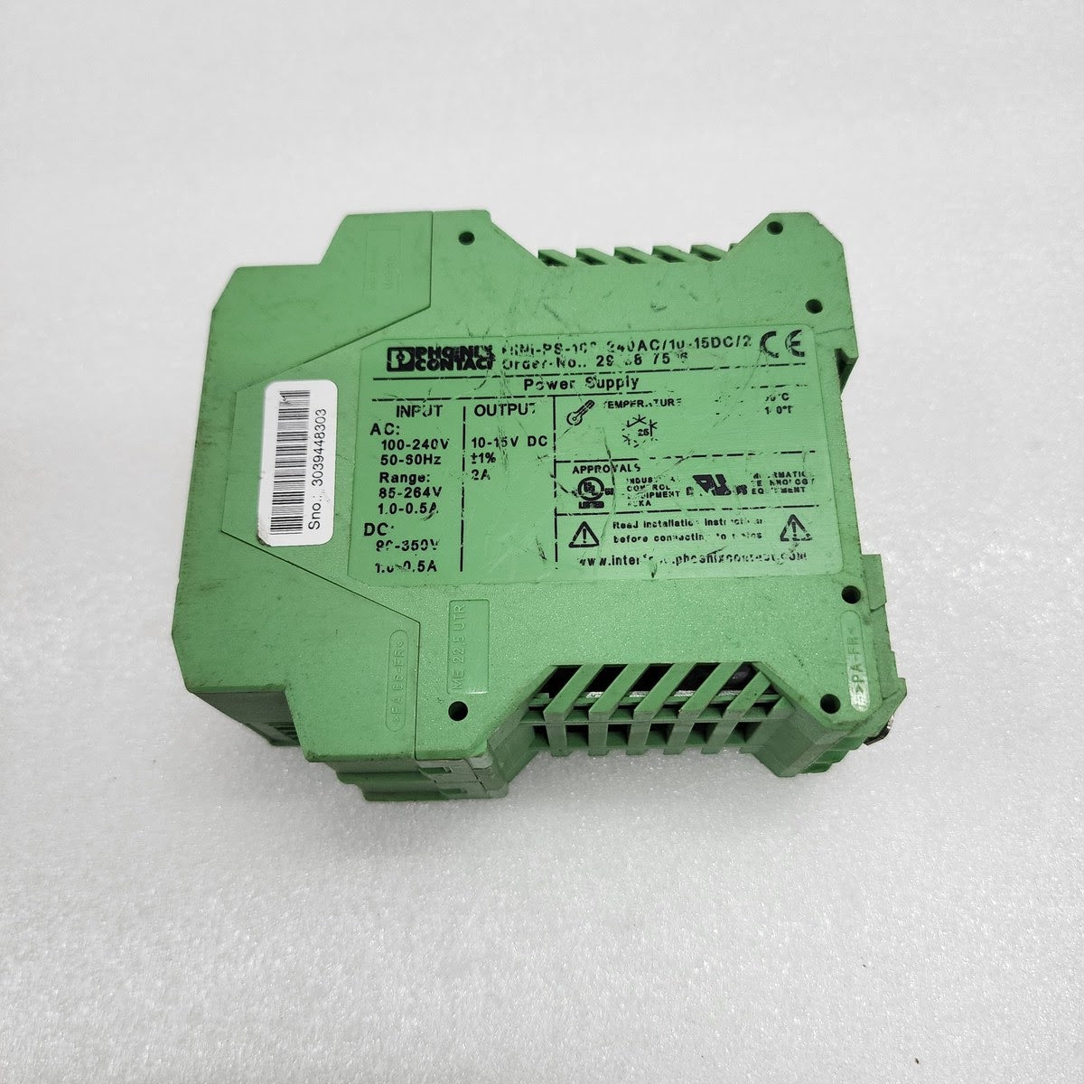PHOENIX CONTACT MINI-PS-100-240VAC/10-15DC/2 POWER SUPPLY 2938756 10-15VDC 2A