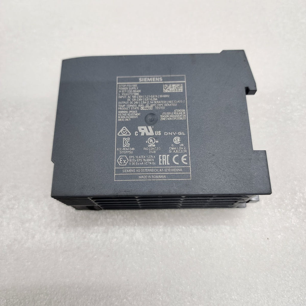 SIEMENS SIMATIC PSU100C POWER SUPPLY 6EP1332-5BA00 24VDC 2.5A