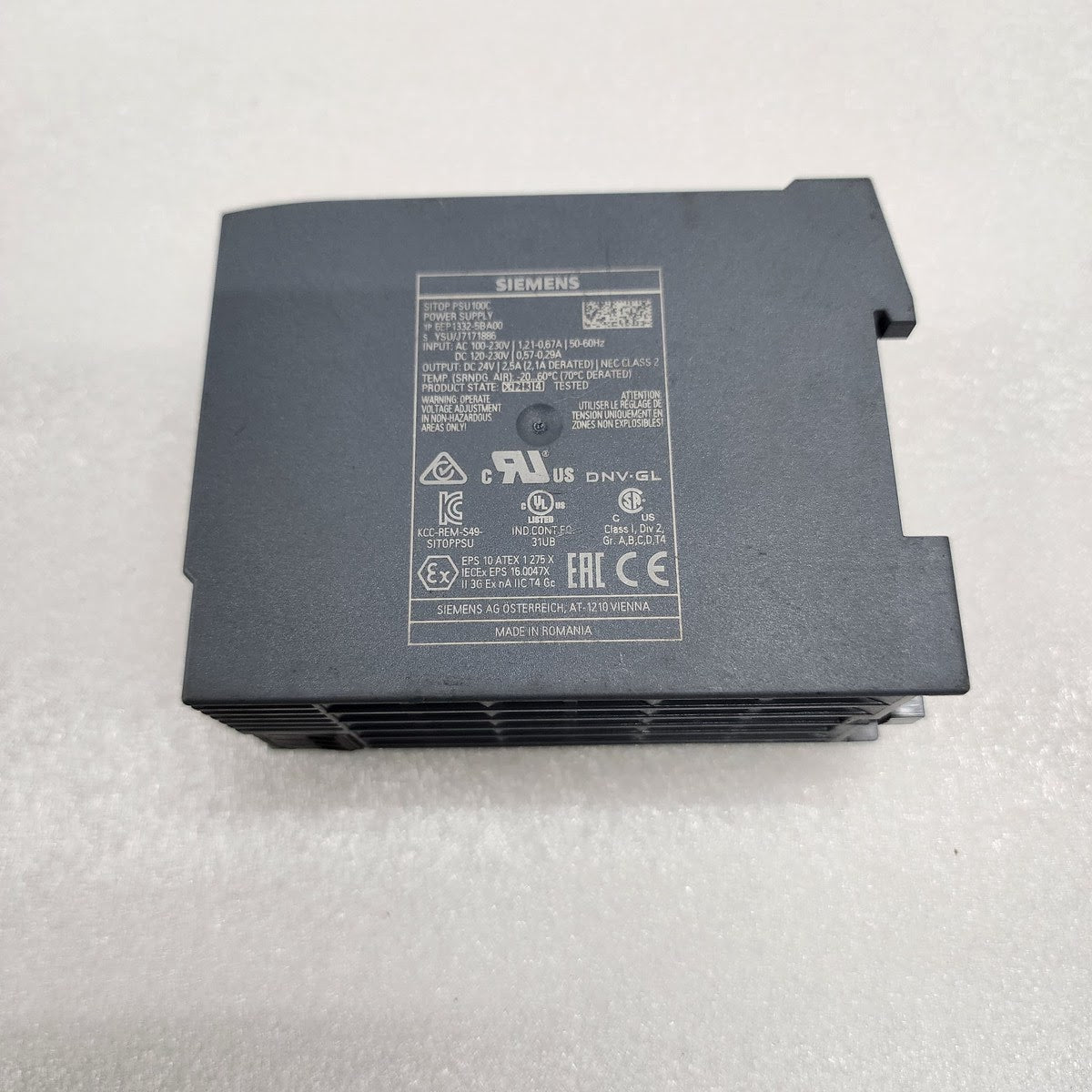 SIEMENS SIMATIC PSU100C POWER SUPPLY 6EP1332-5BA00 24VDC 2.5A