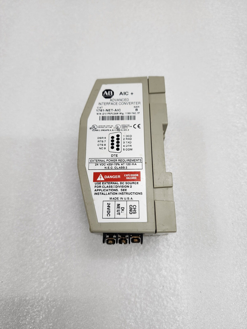 ALLEN BRADLEY MICROLOGIX 1000 CAT 1761-L16BWA SERIES E
