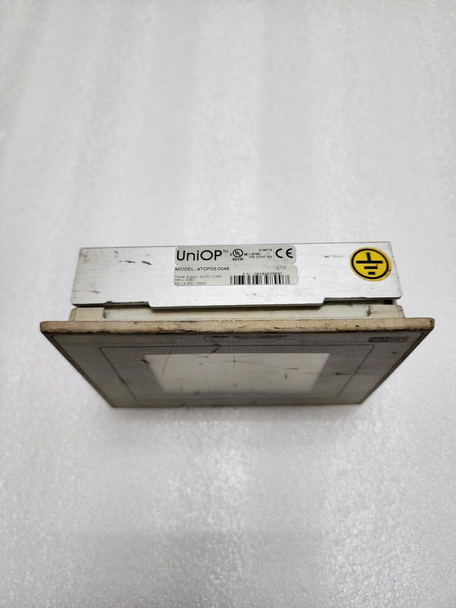 UNIOP ETOP03-0046 OPERATOR PANEL HMI 24VDC DISPLAY NOT WORKING