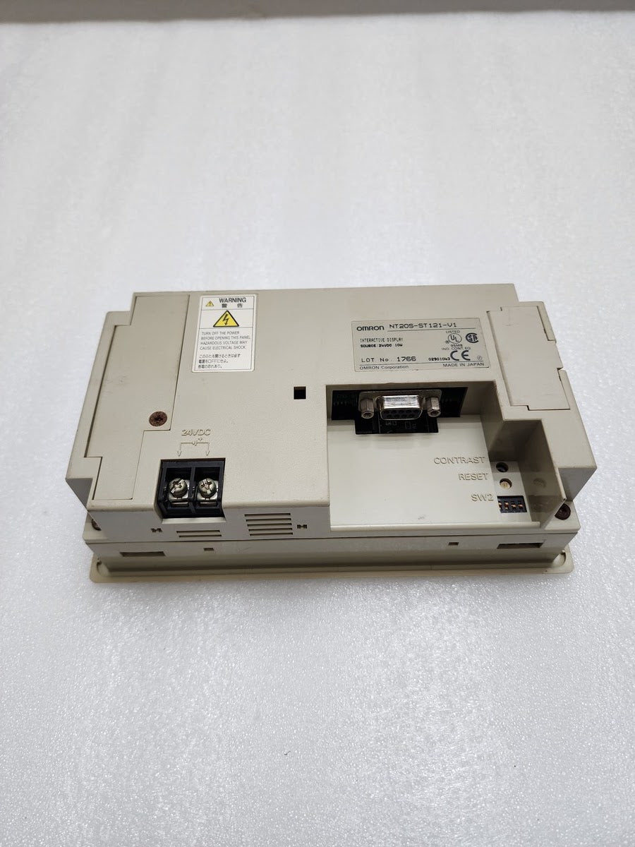 OMRON NT20S-ST121-V1 INTERACTIVE DISPLAY 24VDC 10W DISPLAY REQUIRES REPAIRING
