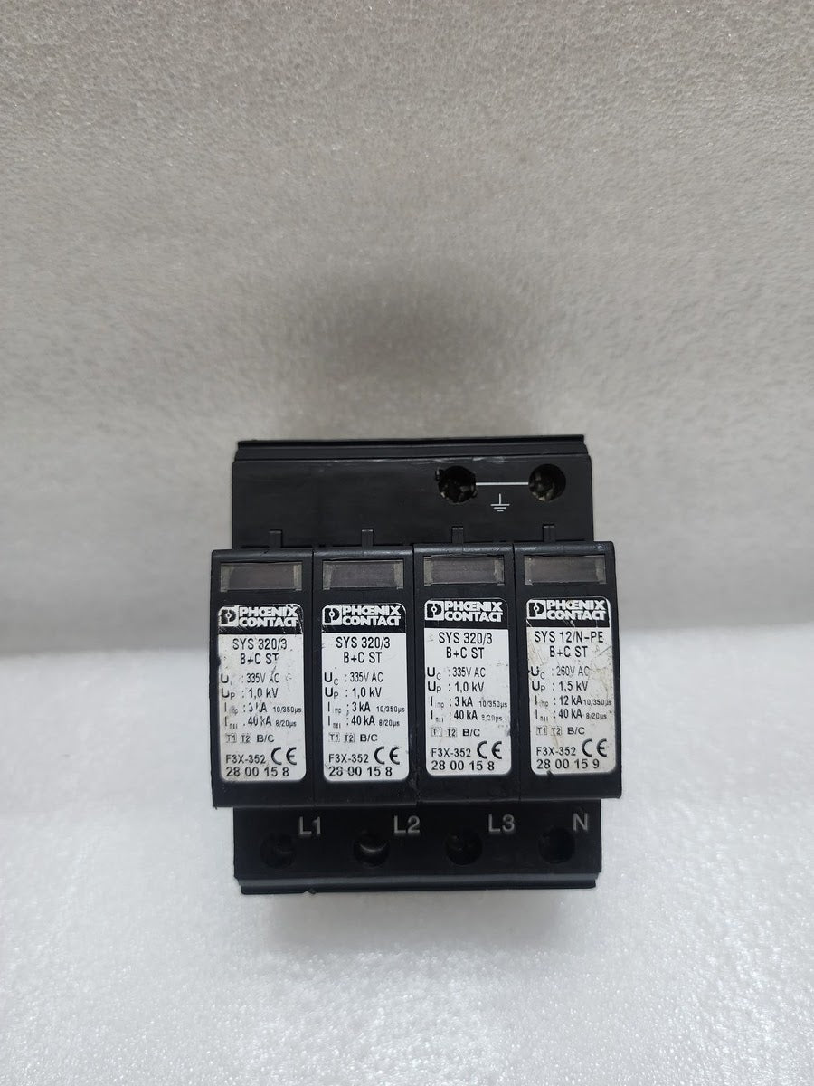 PHOENIX CONTACT VAL-MS/3+1-BE TYPE 2 SURGE PROTECTION BASE WITH SYS 320/3 B+C ST