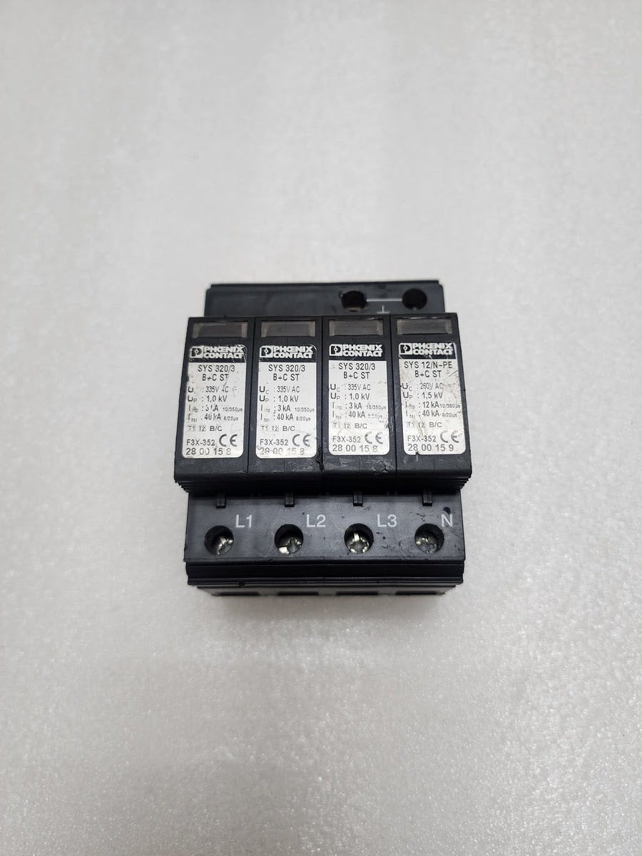 PHOENIX CONTACT VAL-MS/3+1-BE TYPE 2 SURGE PROTECTION BASE WITH SYS 320/3 B+C ST