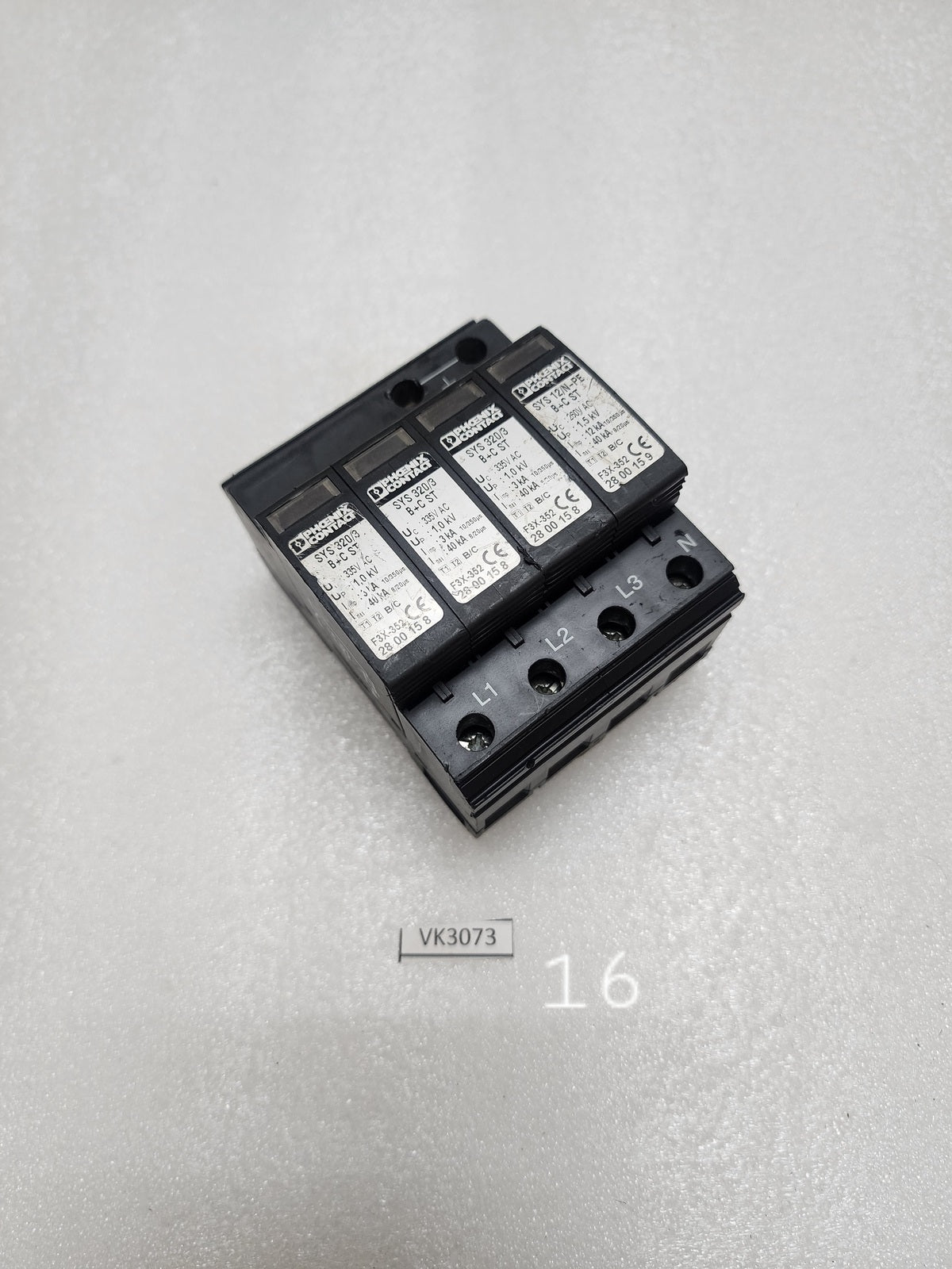 PHOENIX CONTACT VAL-MS/3+1-BE TYPE 2 SURGE PROTECTION BASE WITH SYS 320/3 B+C ST