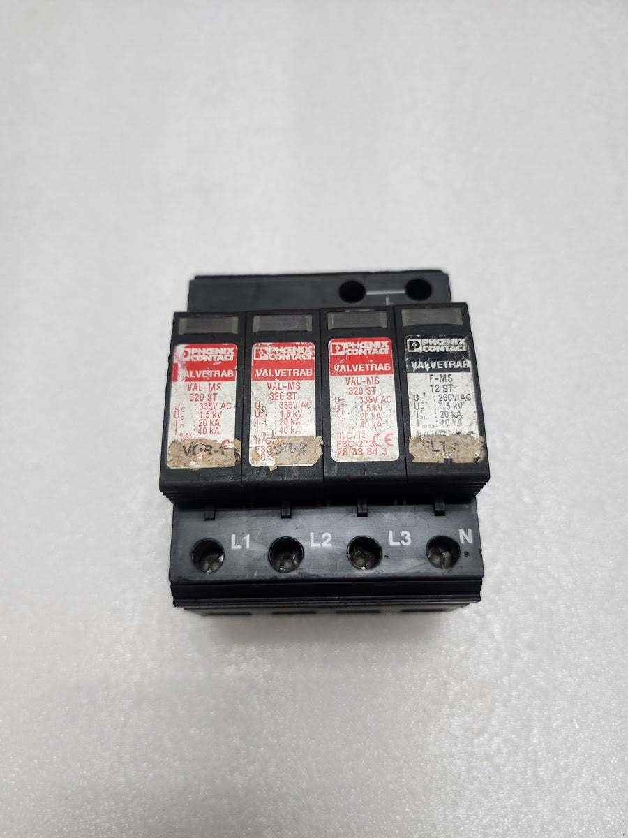 PHOENIX CONTACT VAL-MS 320/3+1/FM TYPE 2 SURGE ARRESTER 2859181 WITH VAL-MS 320