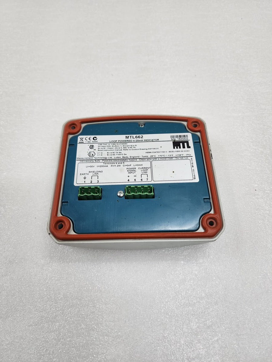MEASUREMENT TECHNOLOGY MTL662 LOOP POWERED 4-20mA INDICATOR