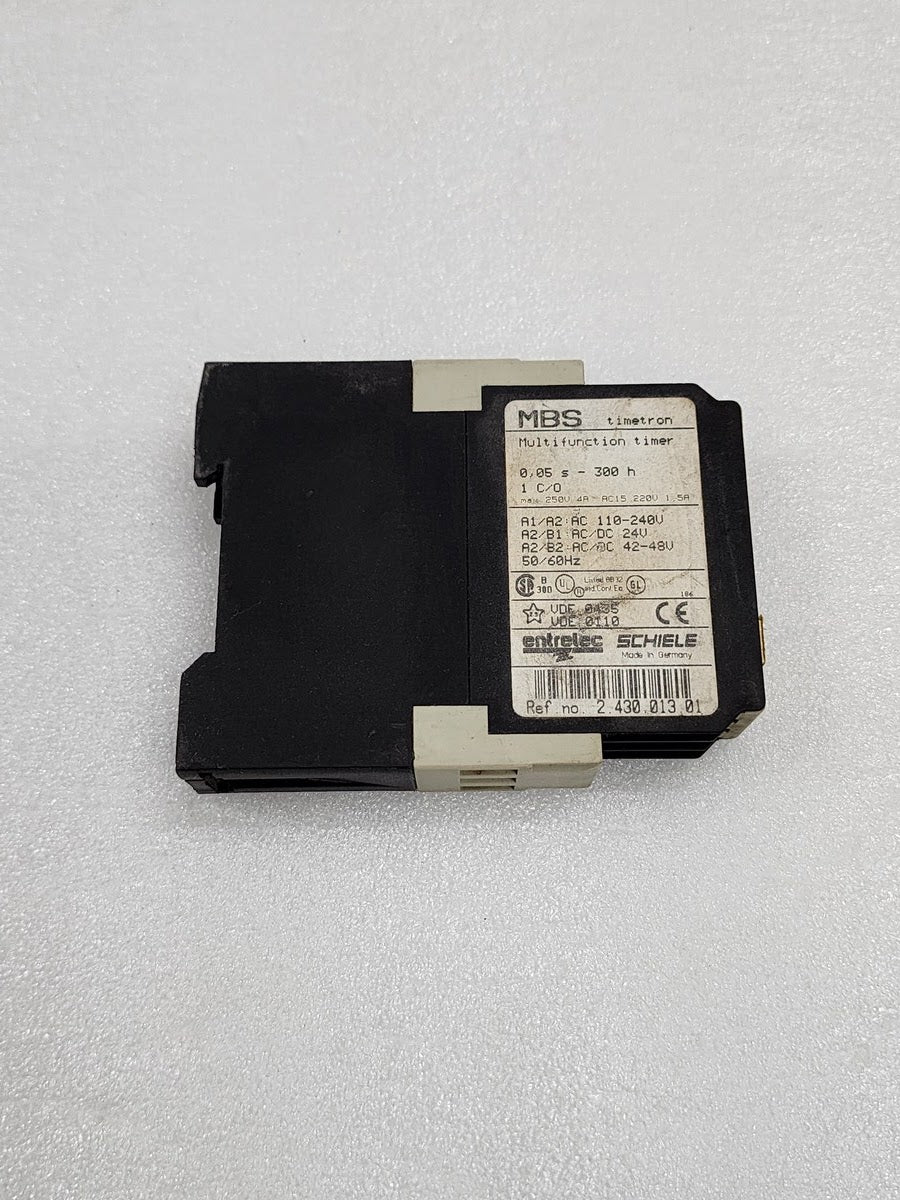 ENTRELEC SCHIELE MBS TIMETRON MULTIFUNCTION TIMER 2.430.013.01 110-240VAC/24V AC