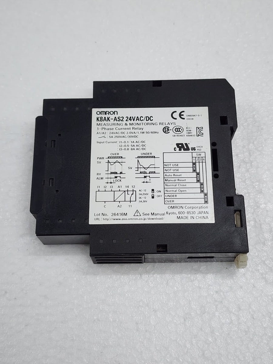 OMRON K8AK-AS2 MEASURING & MONITORING RELAYS 24VAC/DC