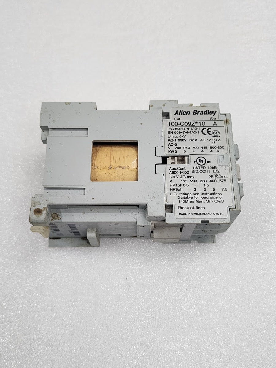 ALLEN BRADLEY CAT 100-C09Z-10 SER A MAGNETIC CONTACT COIL VOLTAGE 24VDC