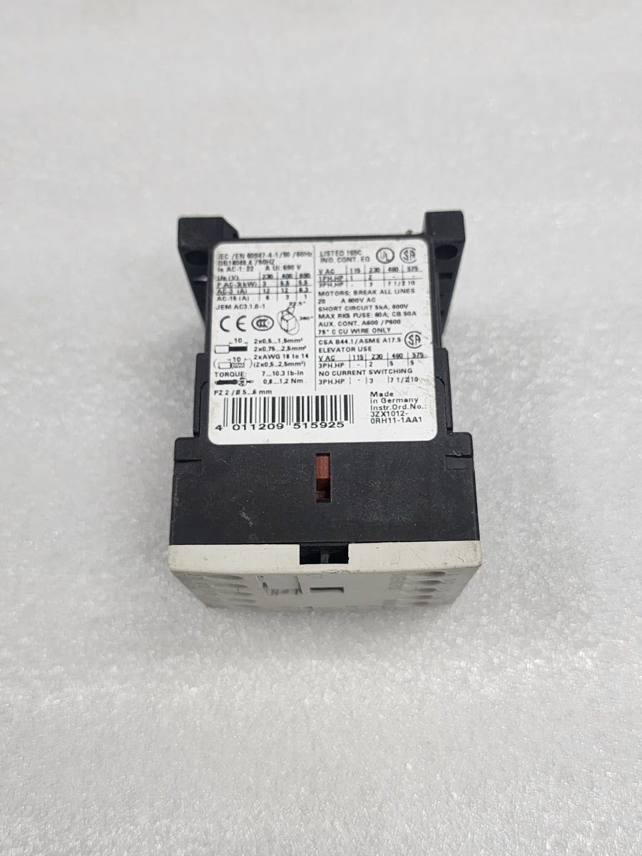 SIEMENS 3RT1017-1WB42 MAGNETIC CONTACT 5.5KW 400-690V