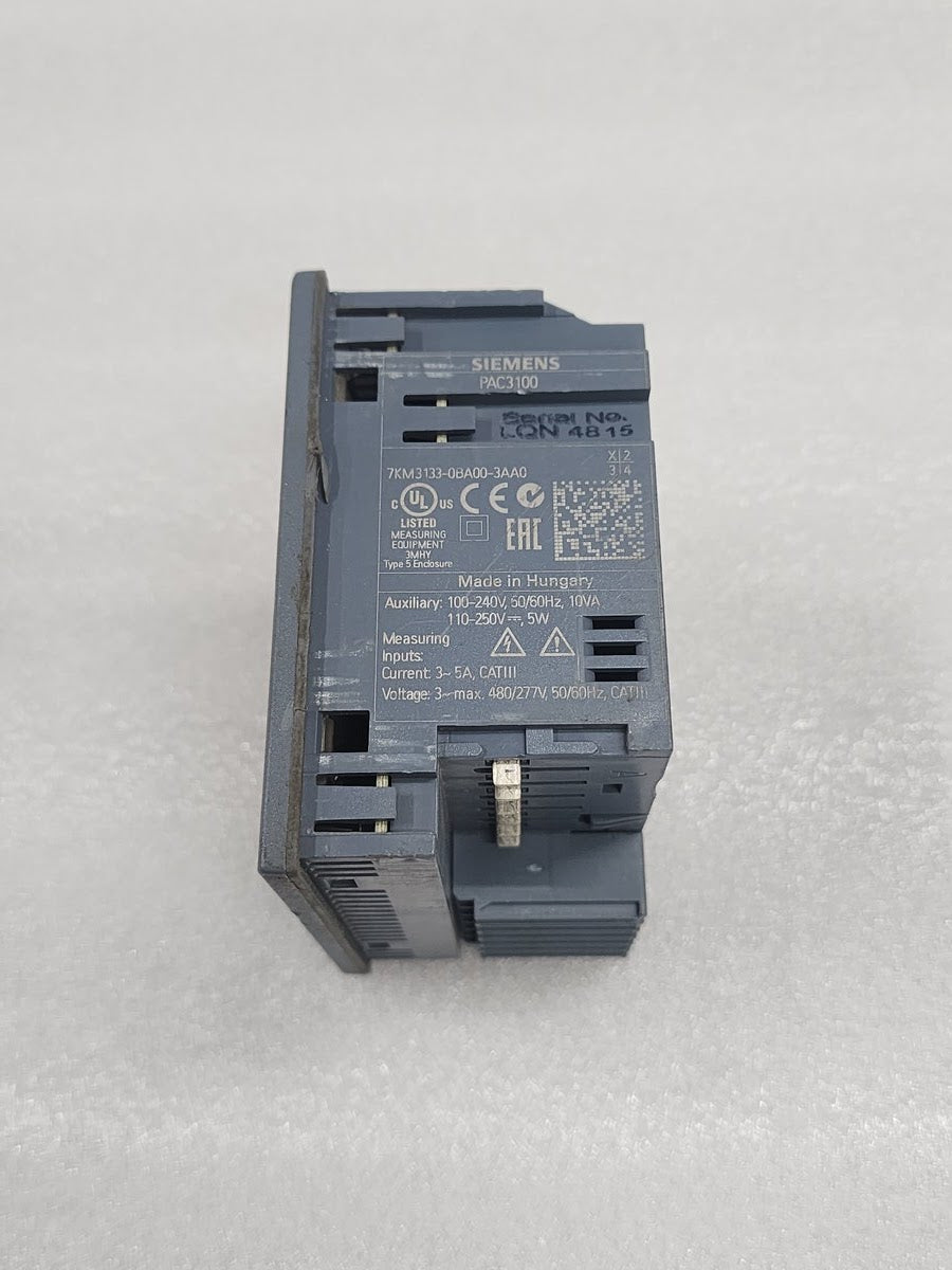SIEMENS PAC3100 POWER METER 7KM3133-0BA00-3AA0 100-240VAC/110-250VDC