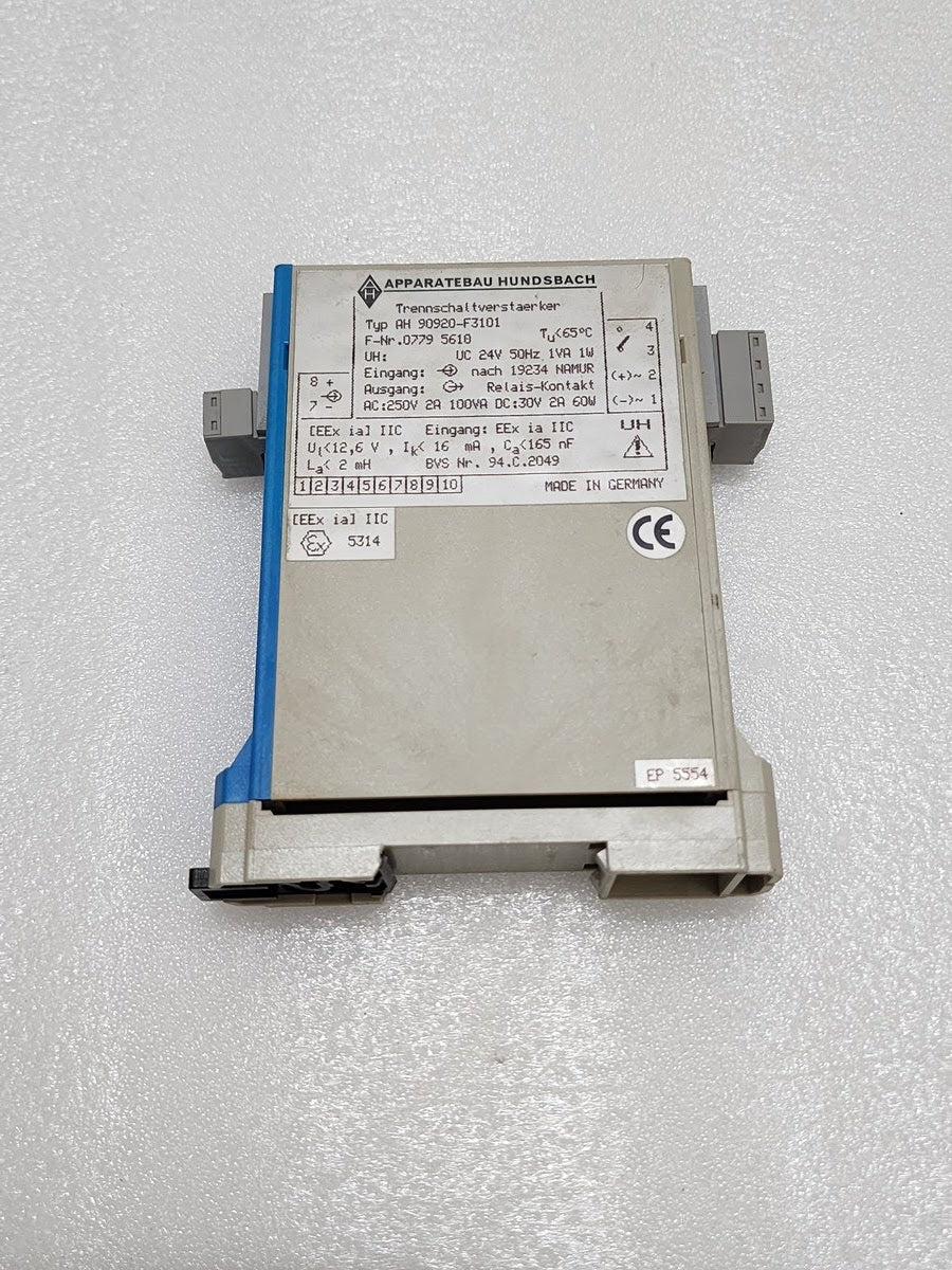 APPARATEBAU HUNDSBACH AH 90920-F3101 SWITCH AMPLIFIER 24V AC/DC
