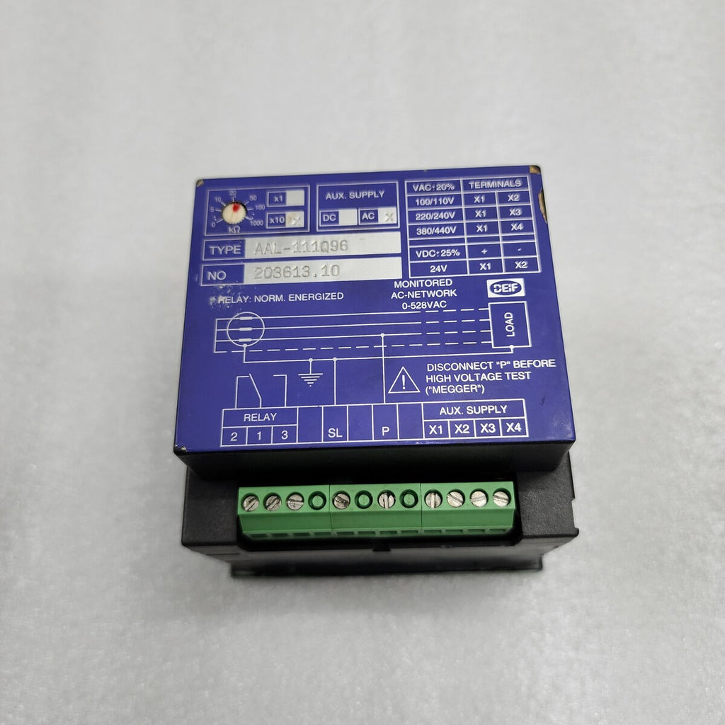 DEIF AAL-111Q96 NETWORK INSULATION MONITOR MEGA OHM 100-440V AC