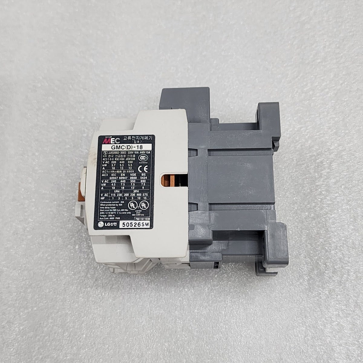 LG ELECTRIC GMC-18 MAGNETIC CONTACTOR 18A COIL VOLTAGE 100-110V AC GMC(D)-18