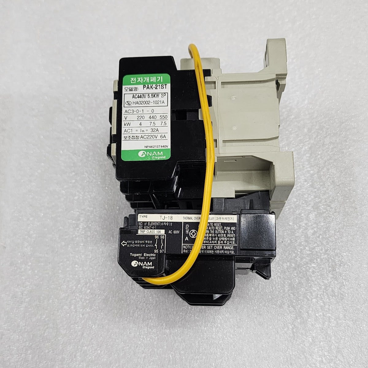ANAM LEGRAND PAK-21ST MAGNETIC STARTER  TJ-18 OVERLOAD RELAY