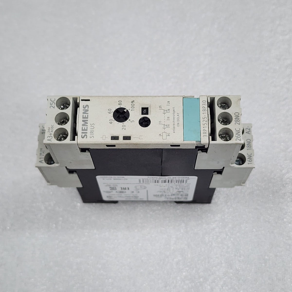SIEMENS SIRIUS 3RP1525-1BP30 ON-DELAY TIME RELAY 24 V AC/DC