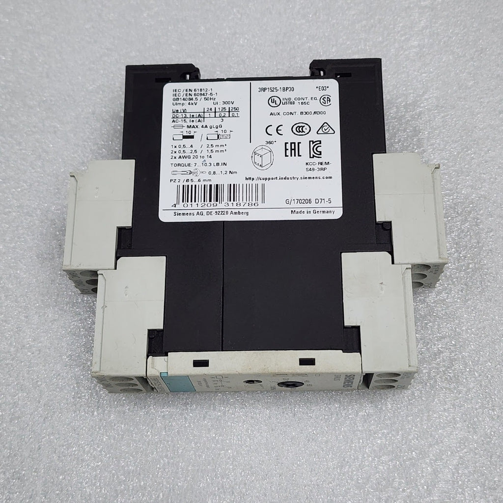 SIEMENS SIRIUS 3RP1525-1BP30 ON-DELAY TIME RELAY 24 V AC/DC