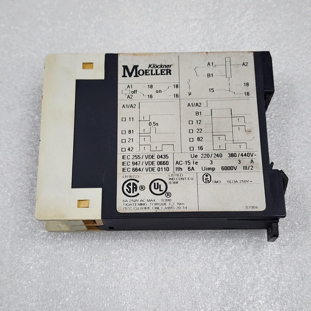 MOELLER TE 69-A TIMING RELAY 24-240VAC/DC