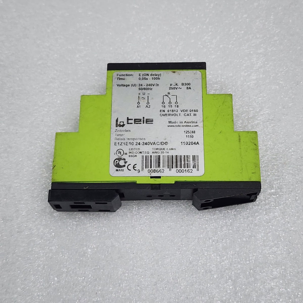 TELE E1Z1E10 TIME DELAY RELAY 24–240 V AC/DC