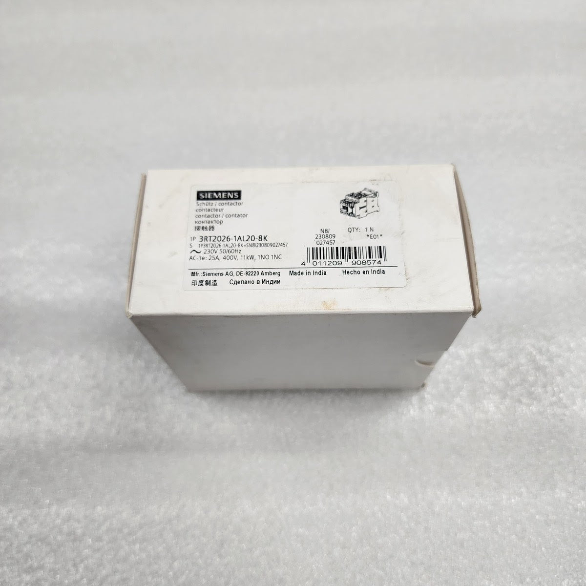 SIEMENS 3RT2026-1AL20-8K POWER CONTACTOR 230V 3RT2026-1AL20