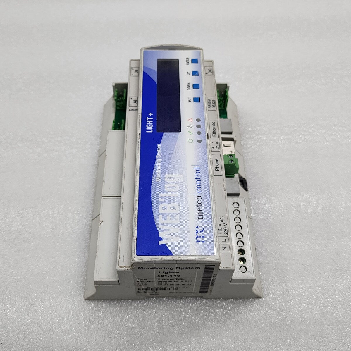 METEO CONTROL LIGHT+ 421.119 ETHERNEL DSL 300668 2612 014 WEBLOG MONITORING SYST