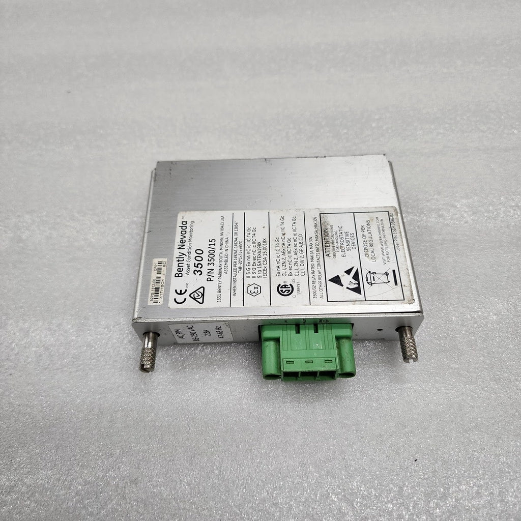 BENTLY NEVADA 106M1081-01 AC-POWER INPUT MODULE 3500/15 85-250VAC 2.8A