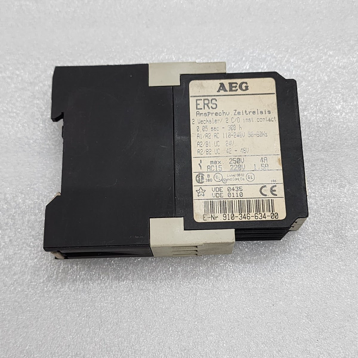 AEG ERS TIME RELAY 910-346-634-00 110-240VAC / 24V AC-DC / 42-48V AC-DC