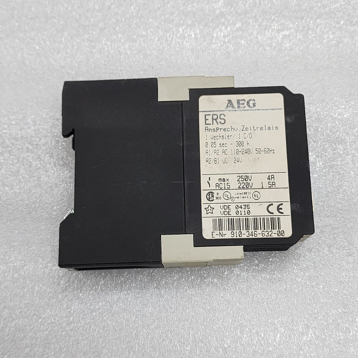 AEG ERS TIME RELAY 910-346-632-00 110-240VAC/24V AC-DC