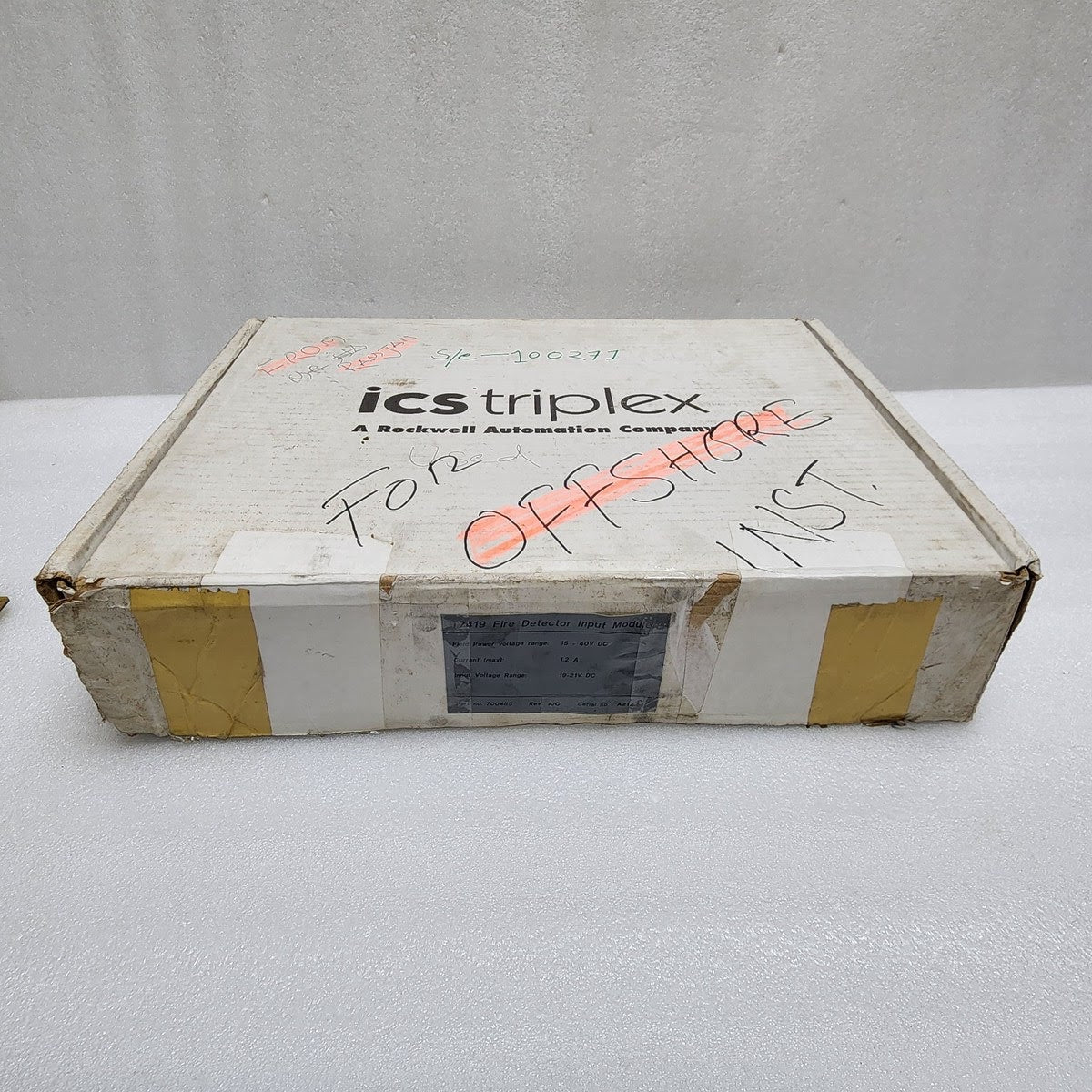 ICS TRIPLEX 700485 T7419 FIRE DETECTOR INPUT MODULE 100750 REV C