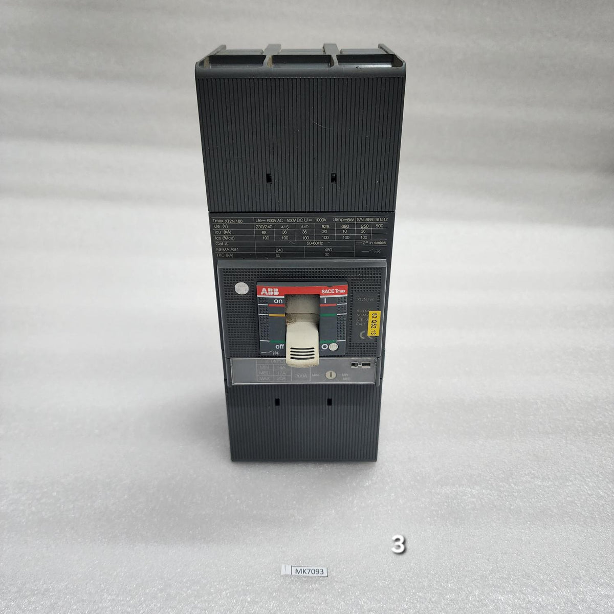 ABB TMAX XT2N 160 3-POLE CIRCUIT BREAKER BEB1181512 TESTED WORKING