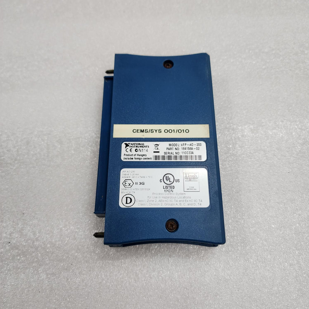 NATIONAL INSTRUMENTS CFP-AO-200 8-CH ANALOG OUTPUT MODULE  184158A-02