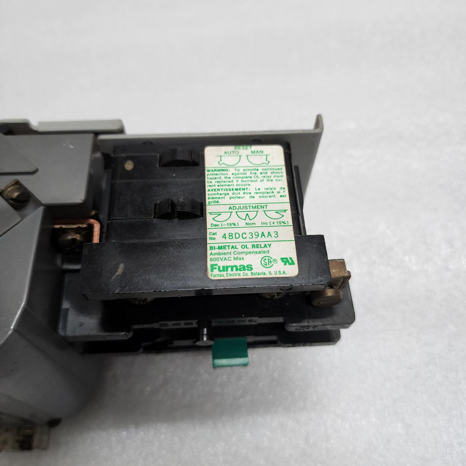 FURNAS 14DP32A91 3-PH MOTOR STARTER 27A 48DC39AA3 COIL VOLTAGE 220-240V