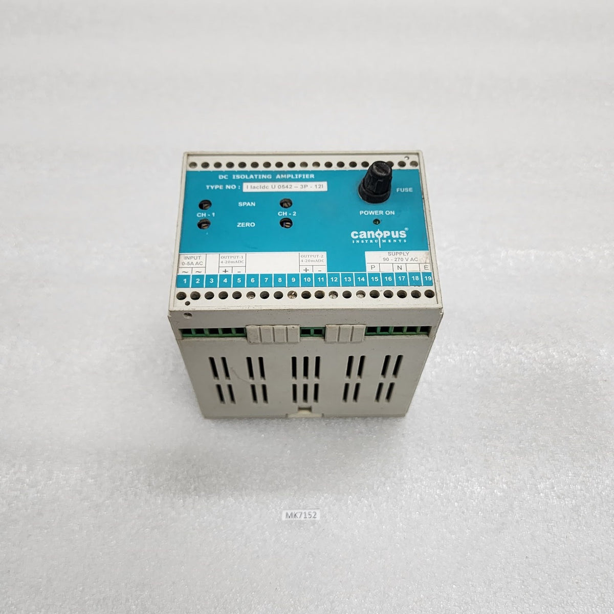 CANOPUS l lacldc U 0542-3P-12I DC ISOLATING AMPLIFIER