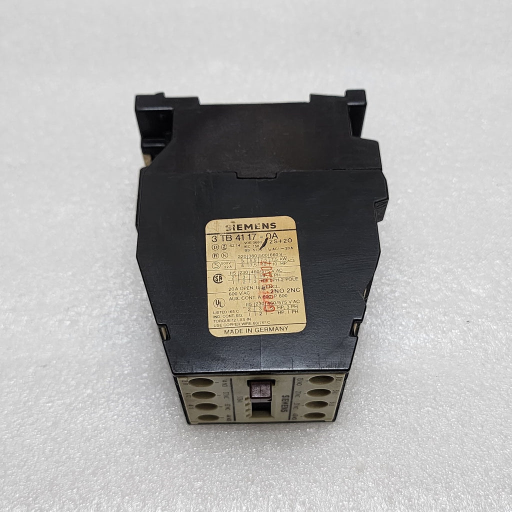 SIEMENS 3TB4117-0A CONTACTOR