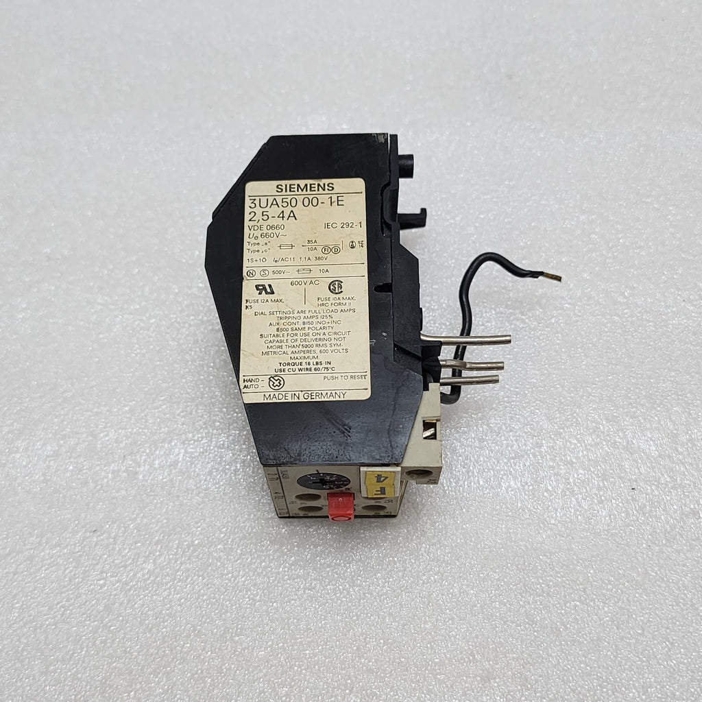 SIEMENS 3UA5000-1E OVERLOAD RELAY 2.5-4 A