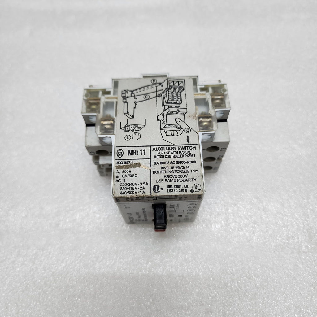 MOELLER PKZM 1-1.6 MOTOR PROTECTIVE CIRCUIT BREAKER NHI 11 AUXILIARY