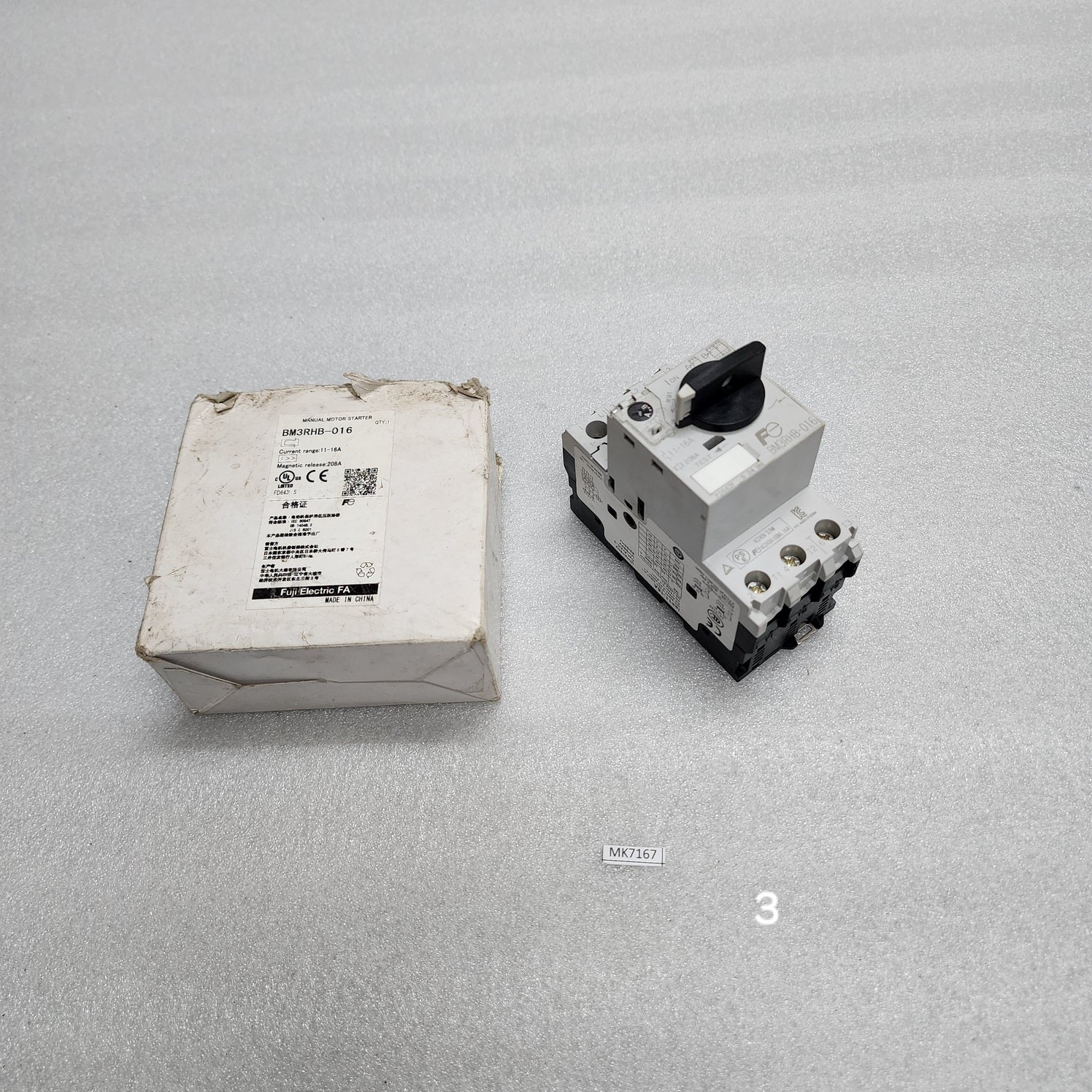 FUJI ELECTRIC BM3RHB-016 MANUAL MOTOR STARTER 11-16A