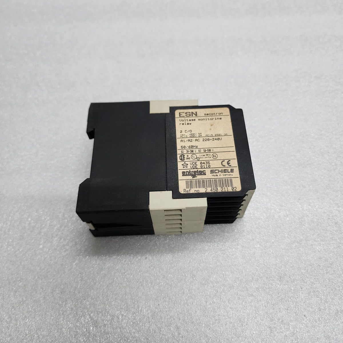 ENTRELEC SCHIELE ESN VOLTAGE MONITORING RELAY 2.450.211.02 220-240V 245021102