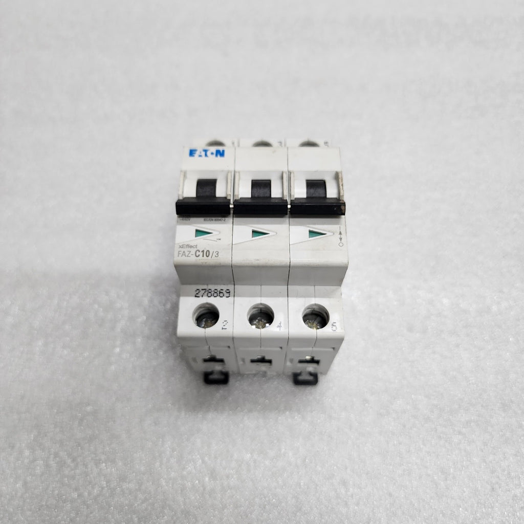 EATON FAZ-C10/3 3-POLE MINIATURE CIRCUIT BREAKER 10A