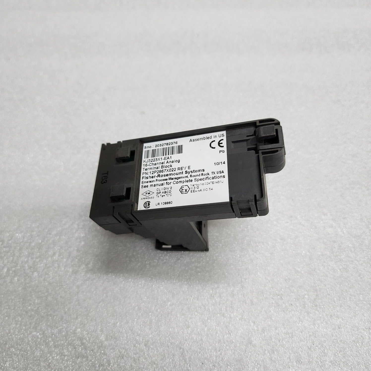 FISHER-ROSEMOUNT KJ3223X1-EA1 16-CHANNEL ANALOG TERMINAL BLOCK 12P2867X022 REV E