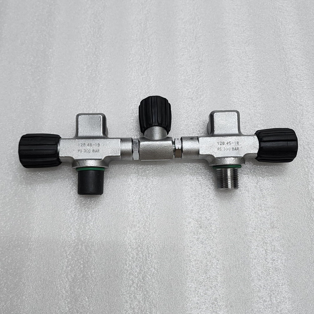DOUBLE TANK MANIFOLD M25-300 DIVING CYLINDER VALVE 300 BAR