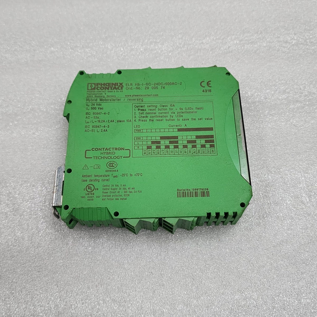 PHOENIX CONTACT ELR-H5-I-SC-24DC/500AC-2 HYBRID MOTOR STARTER 2900574